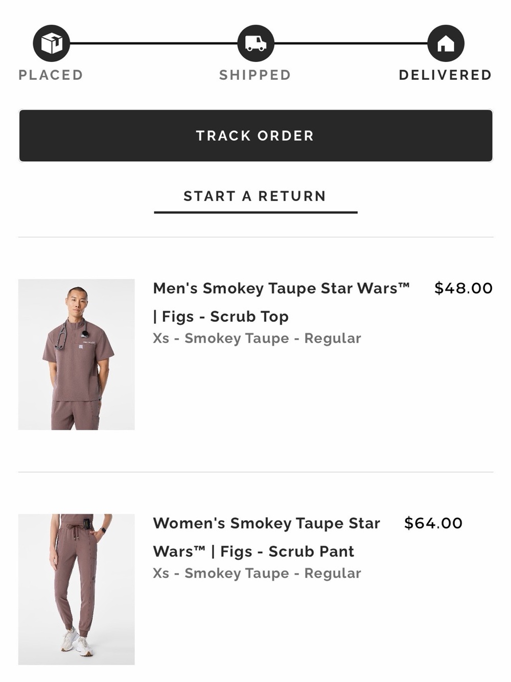 Figs Smokey Taupe Unisex Star Wars Scrub Set